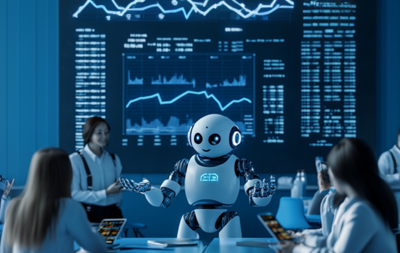 Robot sunum yapıyor
